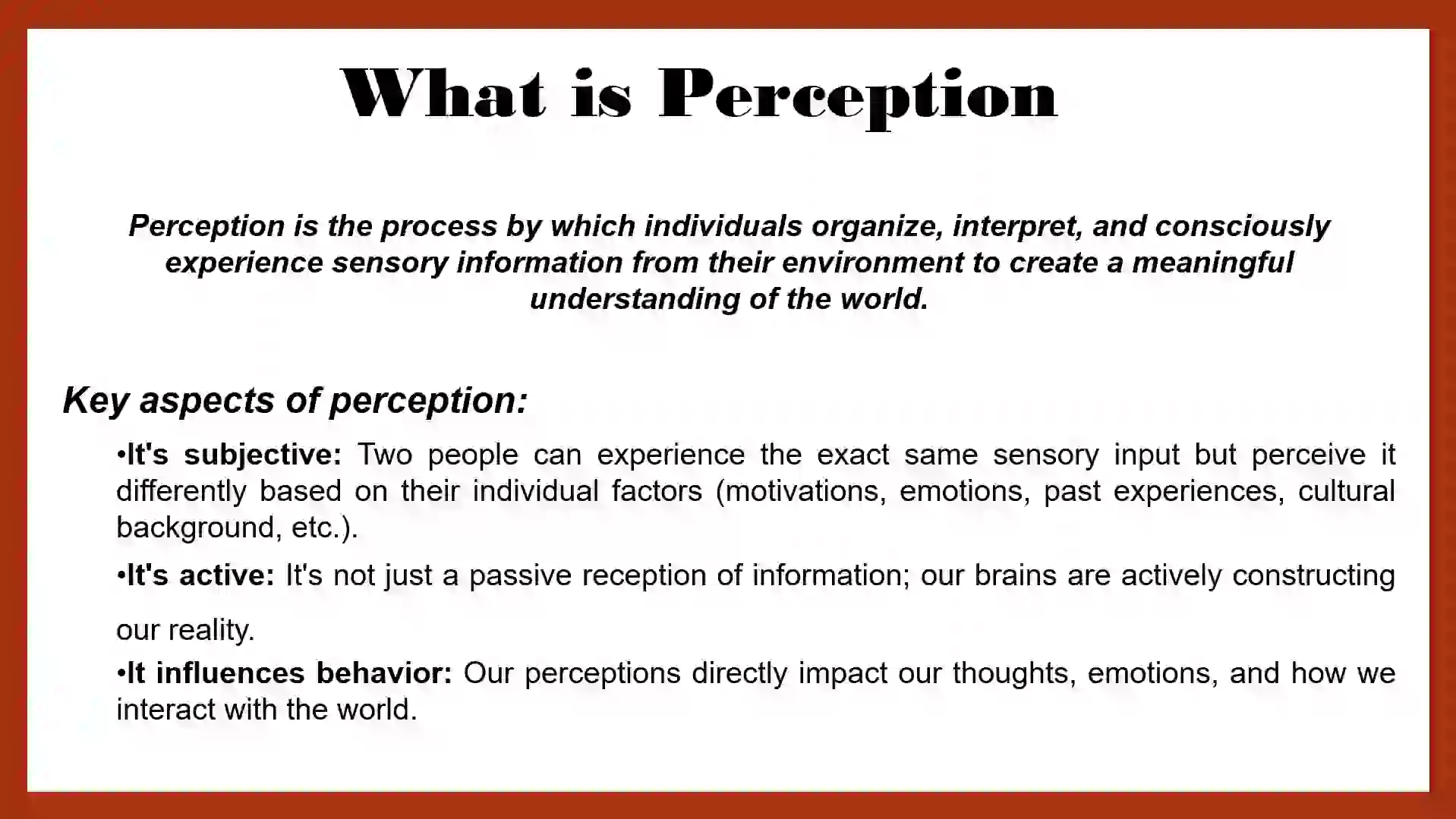 What is Perception