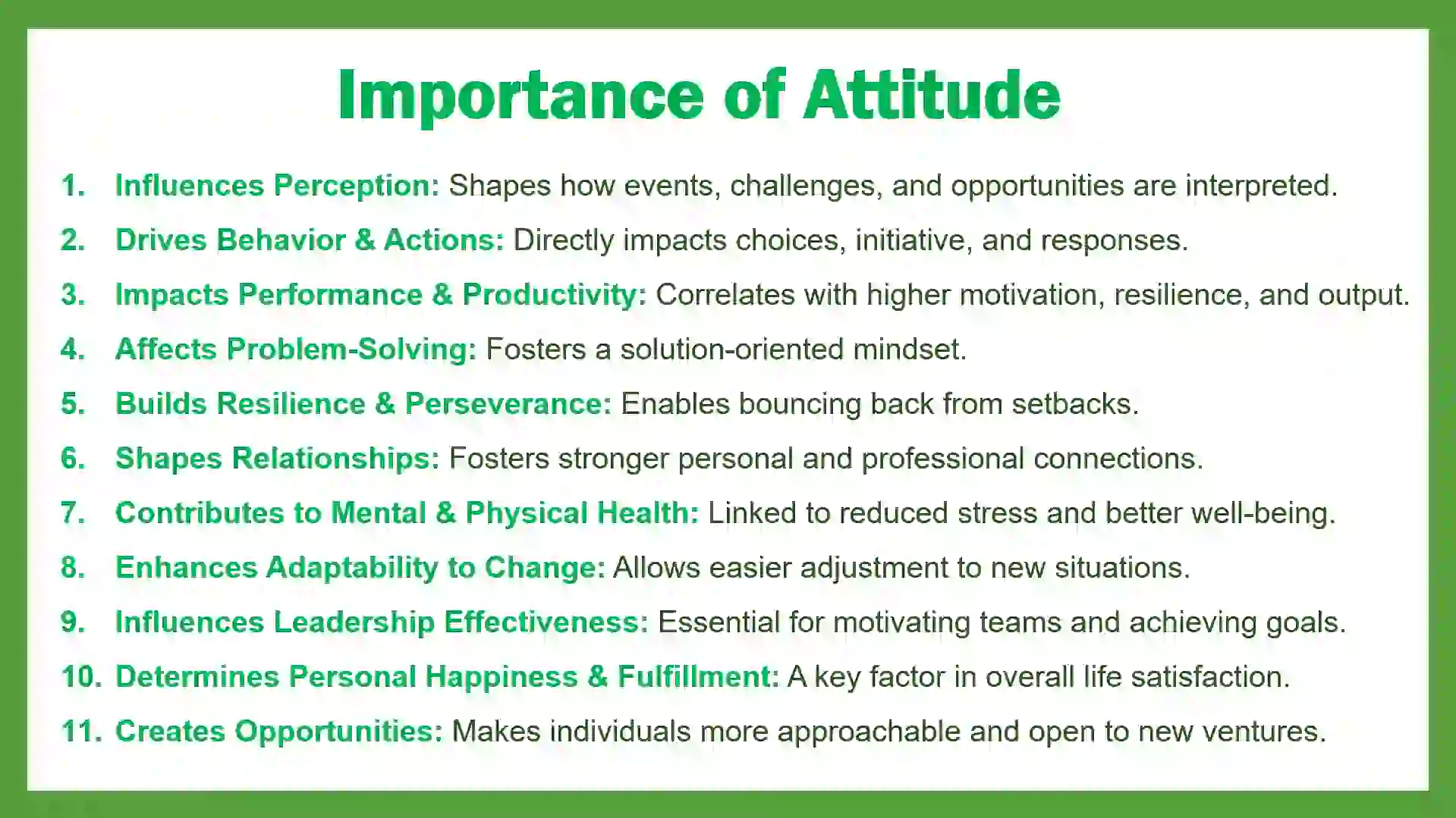 Importance of Attitude