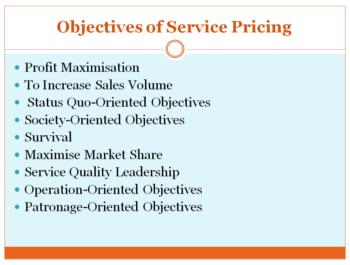 Objectives of Service Pricing